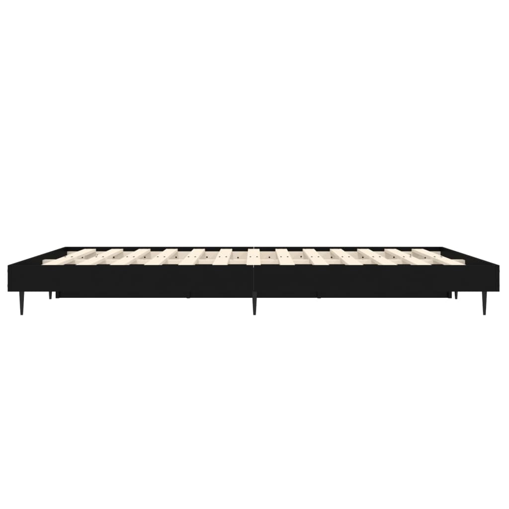 Bed Frame Black Double Engineered Wood