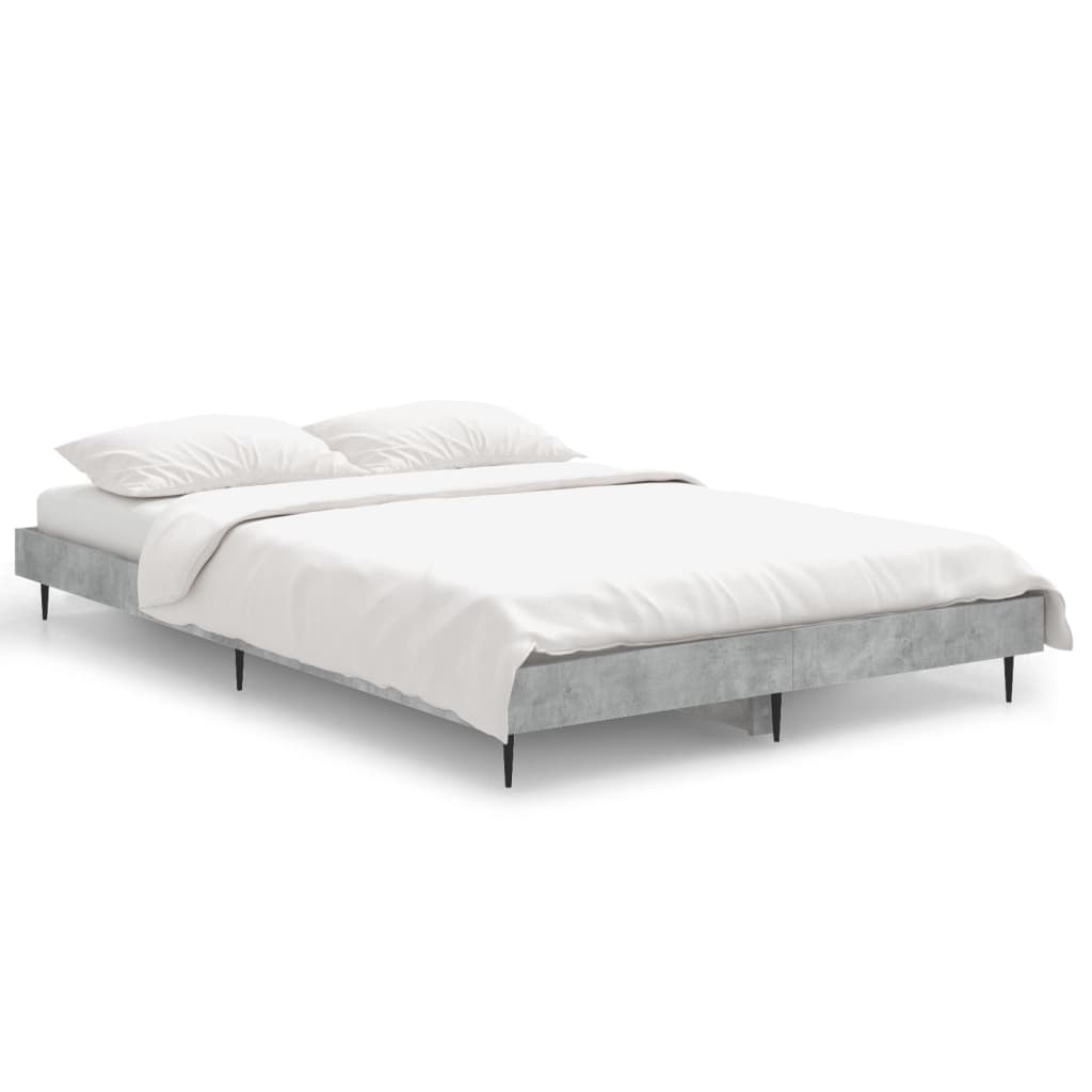 Bed Frame Concrete Grey Small Double Engineered Wood