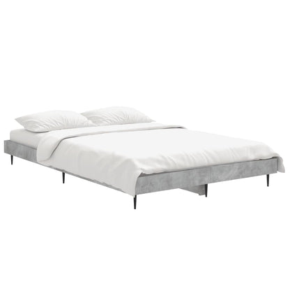 Bed Frame Concrete Grey Small Double Engineered Wood