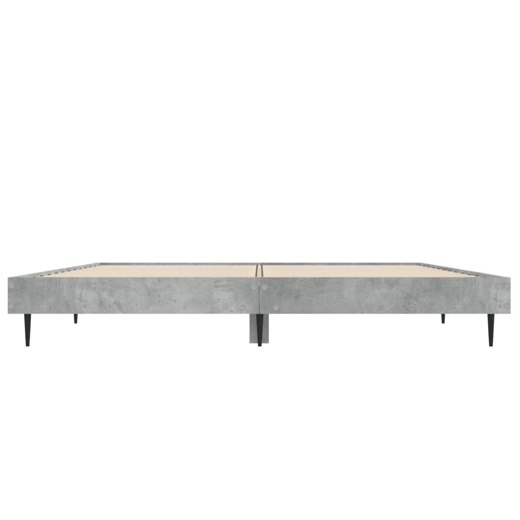 Bed Frame Concrete Grey Small Double Engineered Wood