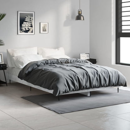 Bed Frame Concrete Grey Small Double Engineered Wood