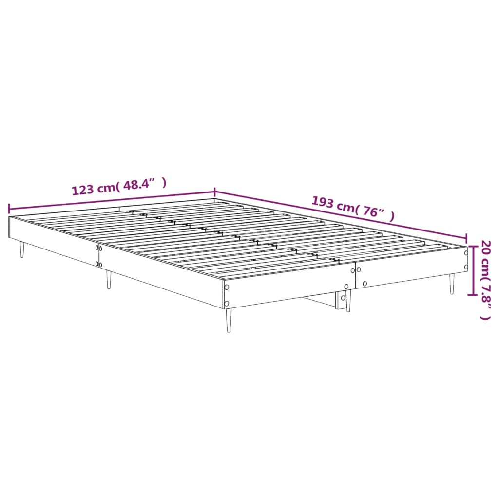 Bed Frame Grey Sonoma Small Double Engineered Wood