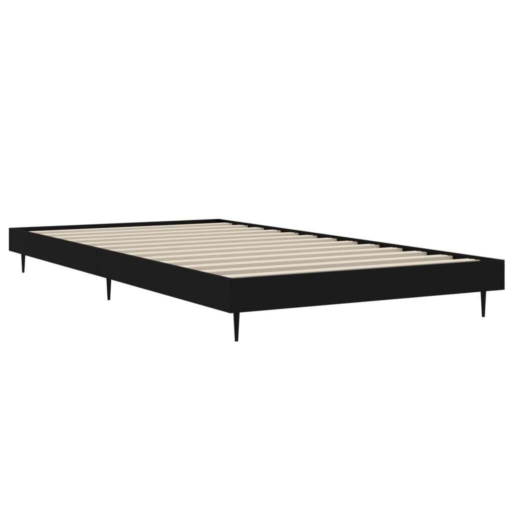 Bed Frame without Mattress Black 90x190 cm Single Engineered Wood