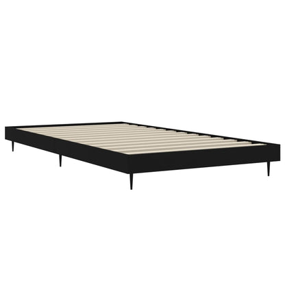 Bed Frame without Mattress Black 90x190 cm Single Engineered Wood