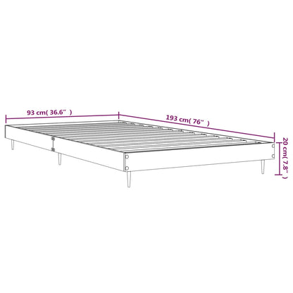 Bed Frame without Mattress Black 90x190 cm Single Engineered Wood