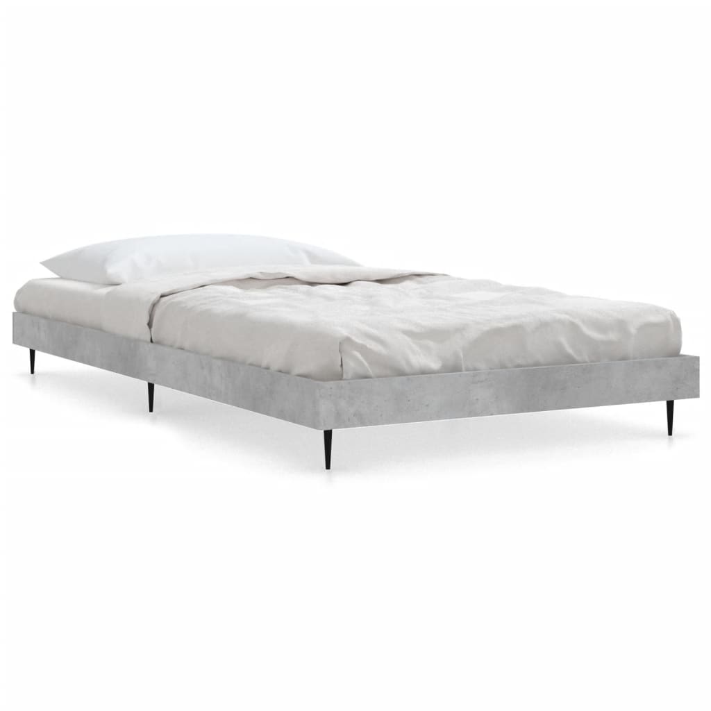 Bed Frame without Mattress Concrete Grey 90x190 cm Single