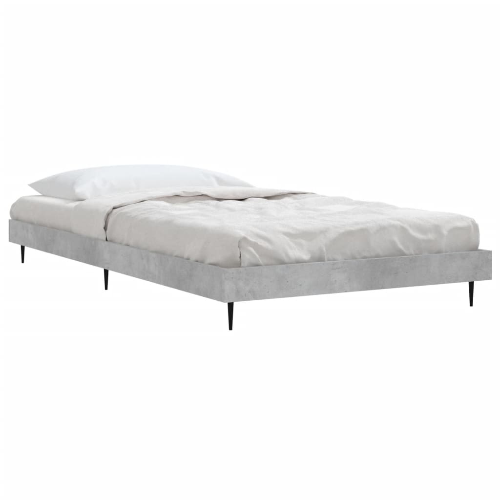 Bed Frame without Mattress Concrete Grey 90x190 cm Single