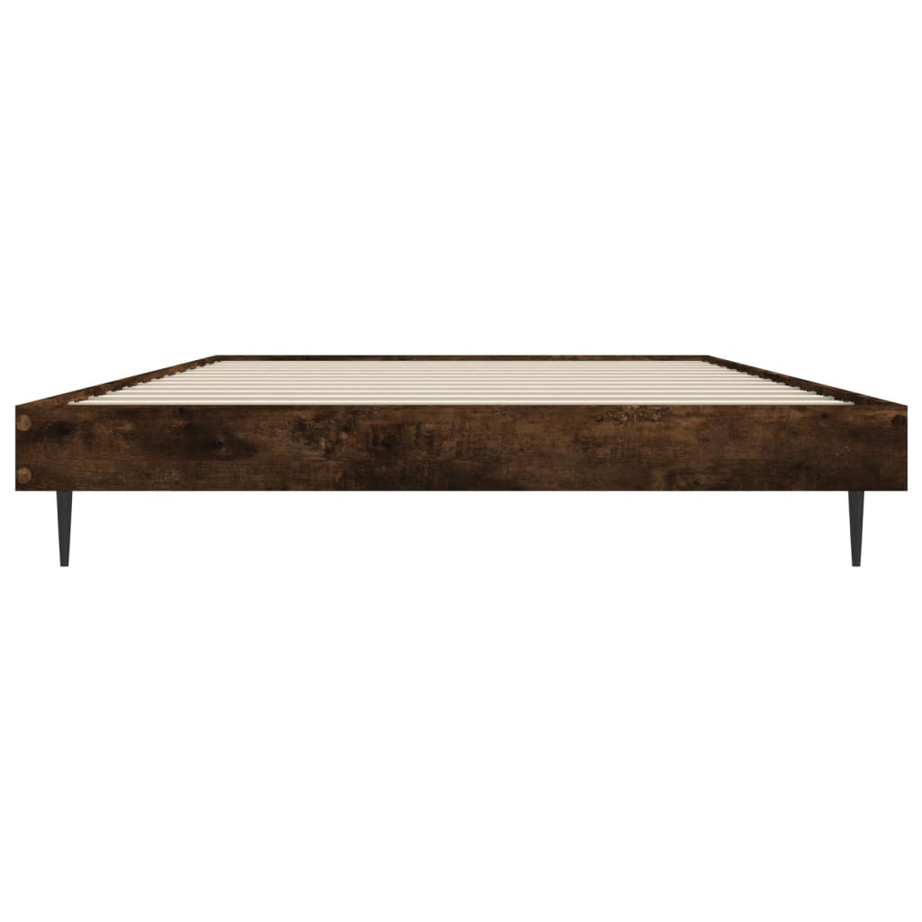 Bed Frame Smoked Oak 90x190 cm Single Engineered Wood