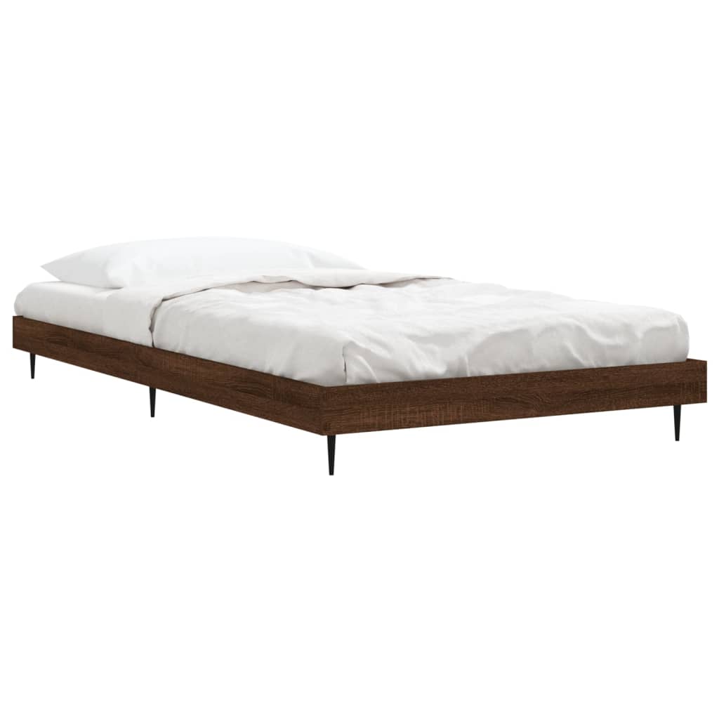 Bed Frame without Mattress Brown Oak 90x190 cm Single Engineered Wood