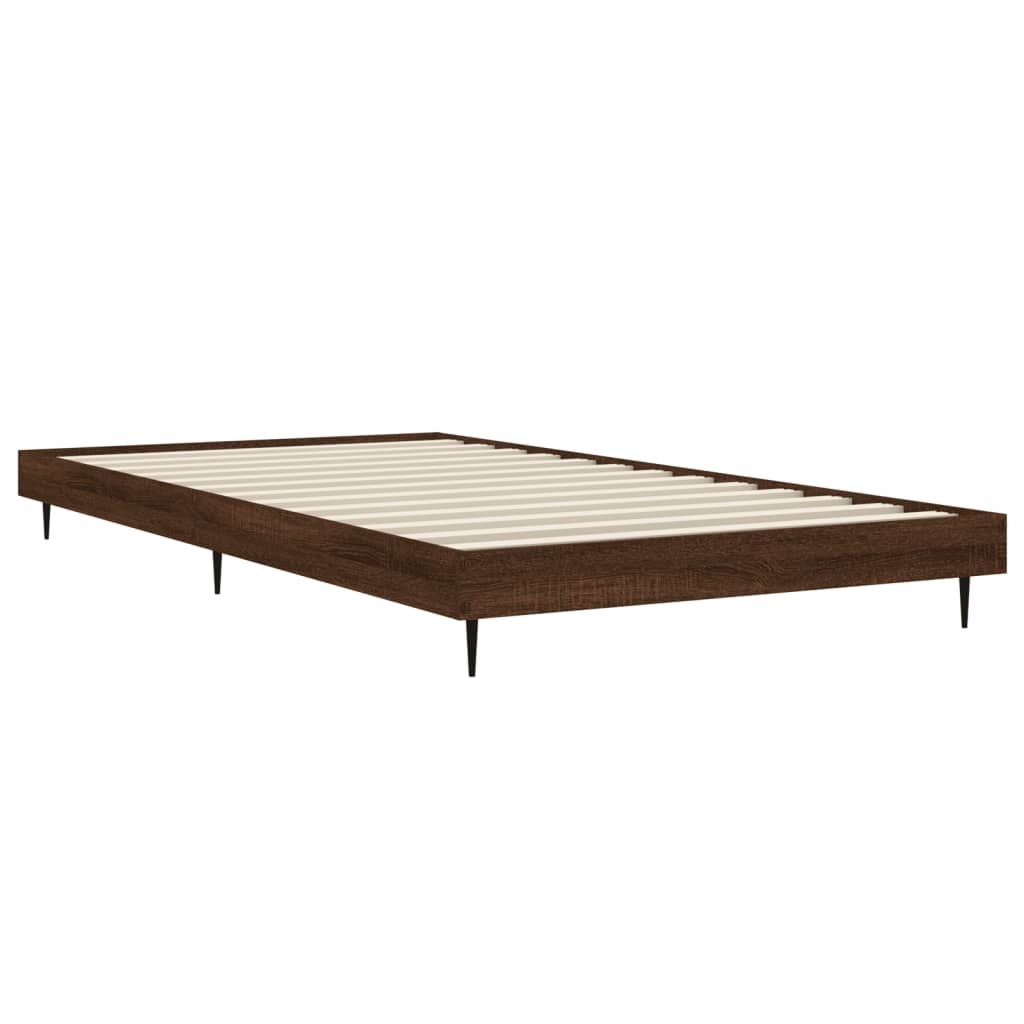 Bed Frame without Mattress Brown Oak 90x190 cm Single Engineered Wood