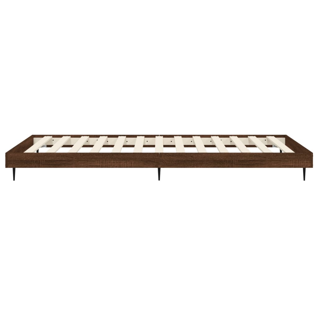 Bed Frame without Mattress Brown Oak 90x190 cm Single Engineered Wood