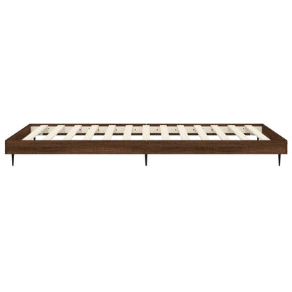 Bed Frame without Mattress Brown Oak 90x190 cm Single Engineered Wood