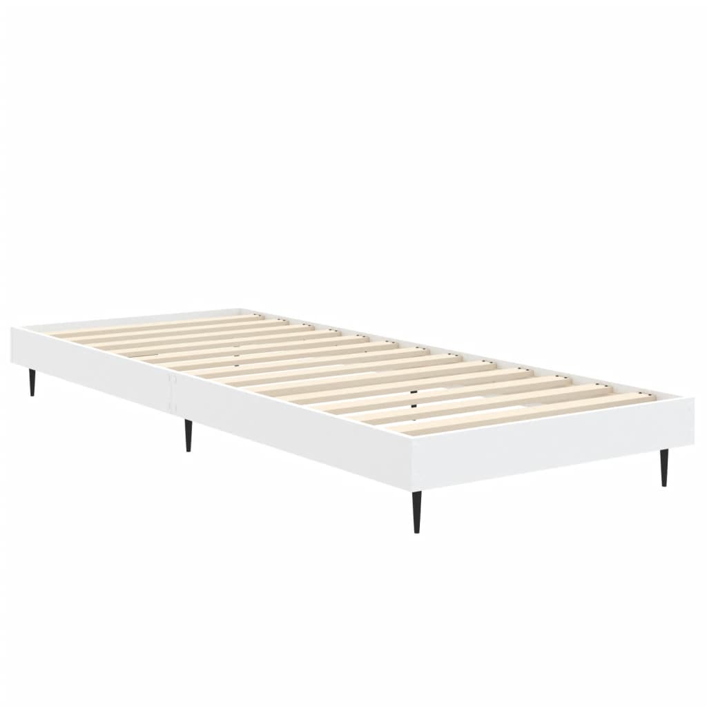 Bed Frame White 75x190 cm Small Single Engineered Wood