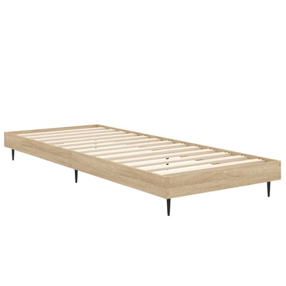 Bed Frame without Mattress Sonoma Oak 75x190 cm Small Single Engineered Wood