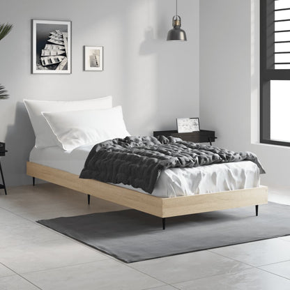 Bed Frame without Mattress Sonoma Oak 75x190 cm Small Single Engineered Wood