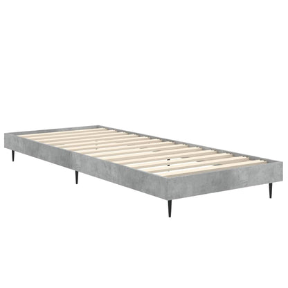 Bed Frame without Mattress Concrete Grey 75x190 cm Small Single