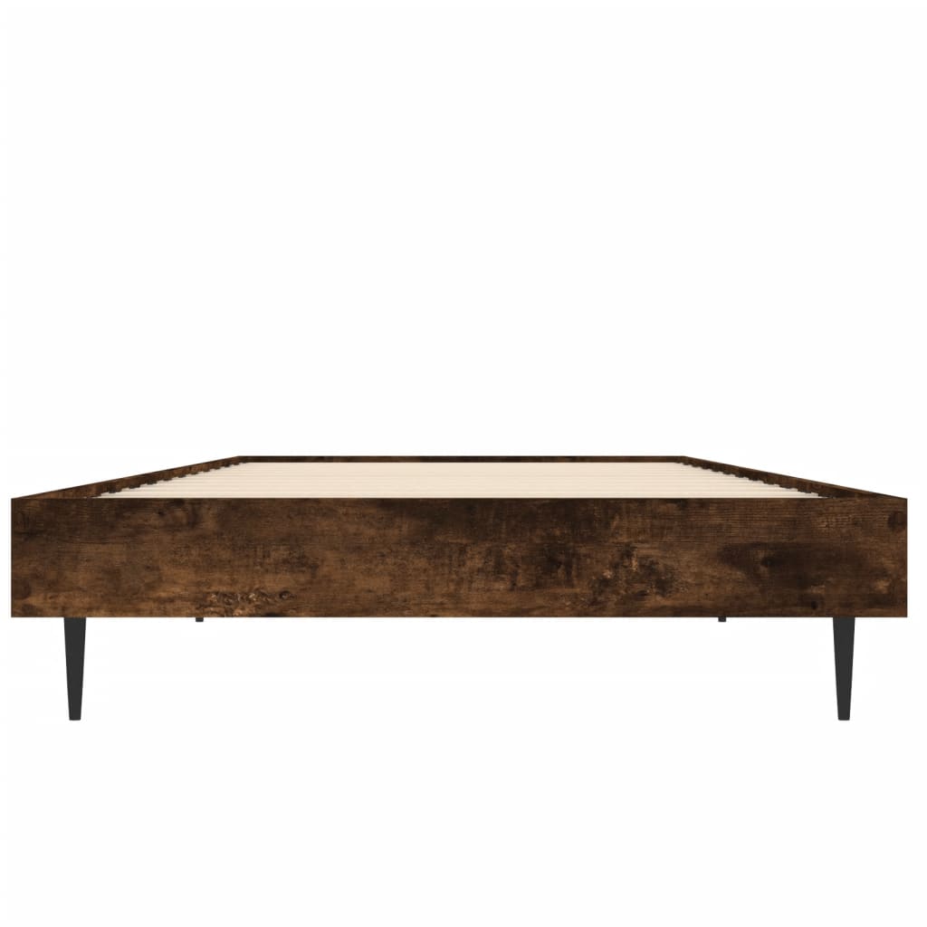 Bed Frame Smoked Oak 75x190 cm Small Single Engineered Wood