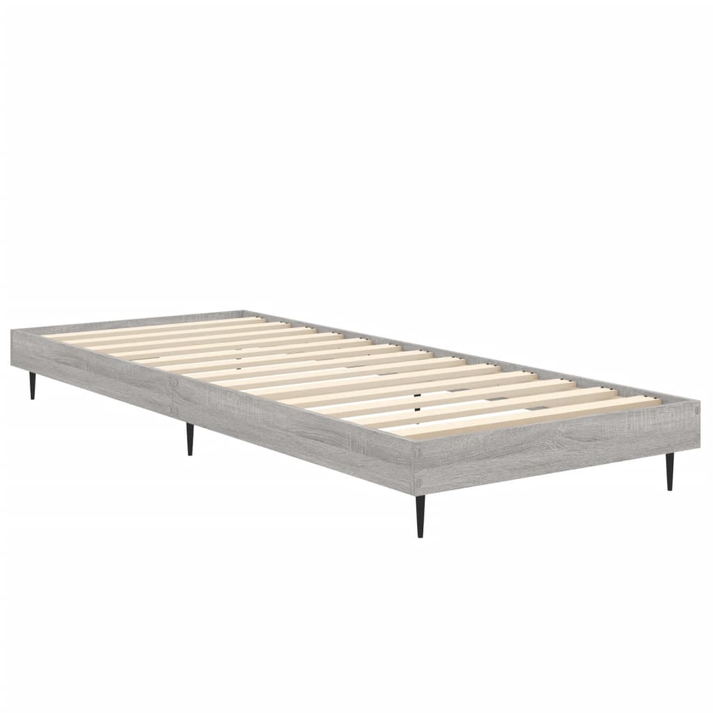 Bed Frame without Mattress Grey Sonoma 75x190 cm Small Single Engineered Wood