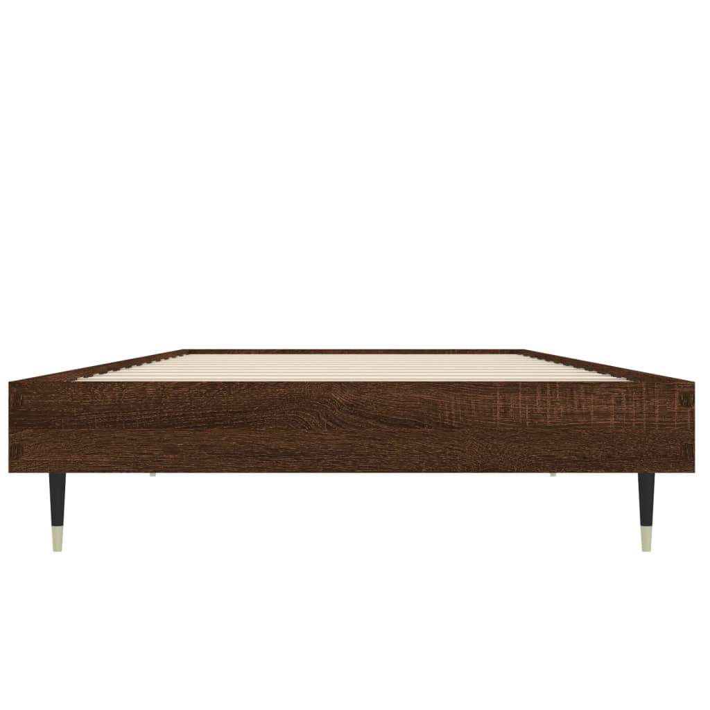 Bed Frame Brown Oak 75x190 cm Small Single Engineered Wood