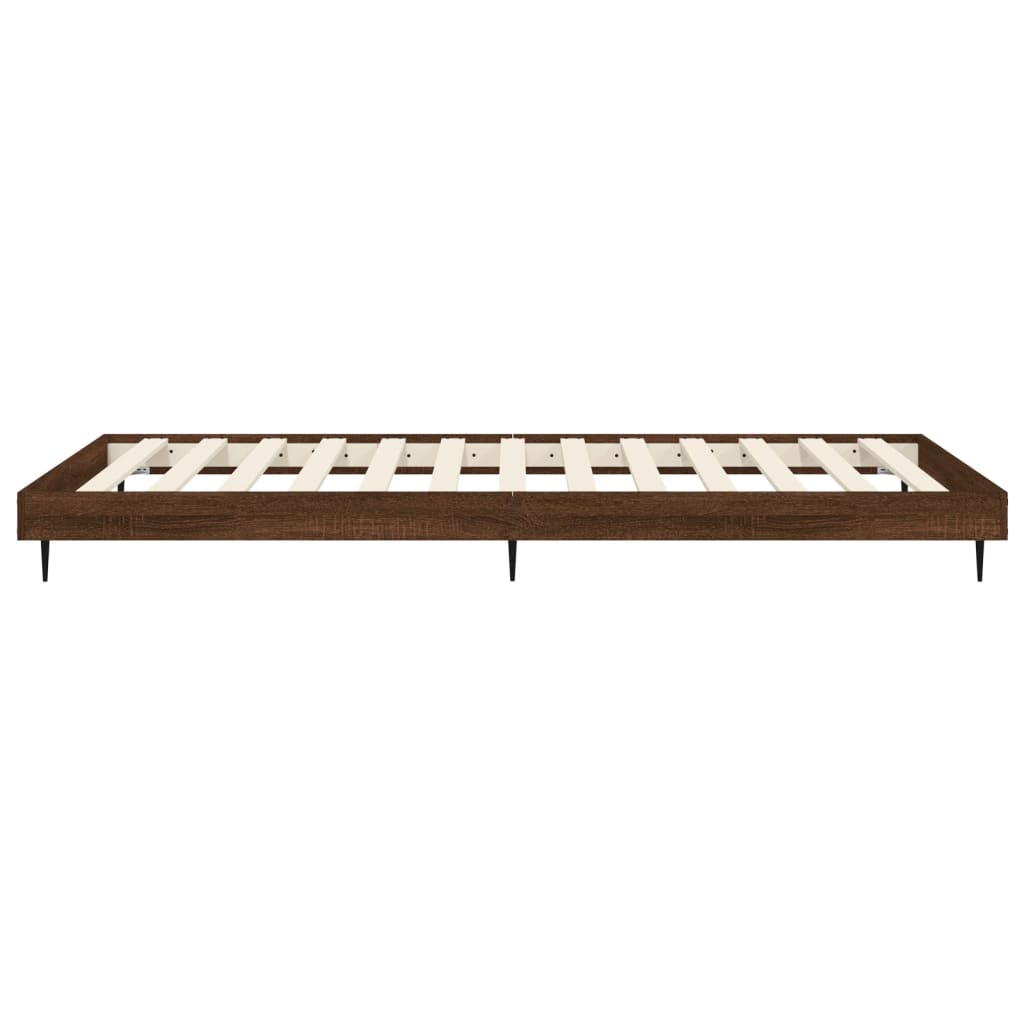 Bed Frame Brown Oak 75x190 cm Small Single Engineered Wood