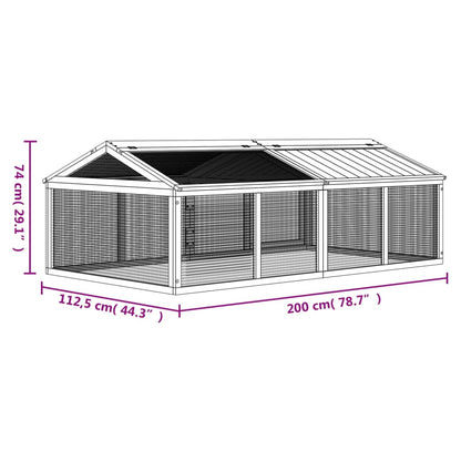 Run Box Brown 200x112.5x74 cm Solid Wood Pine