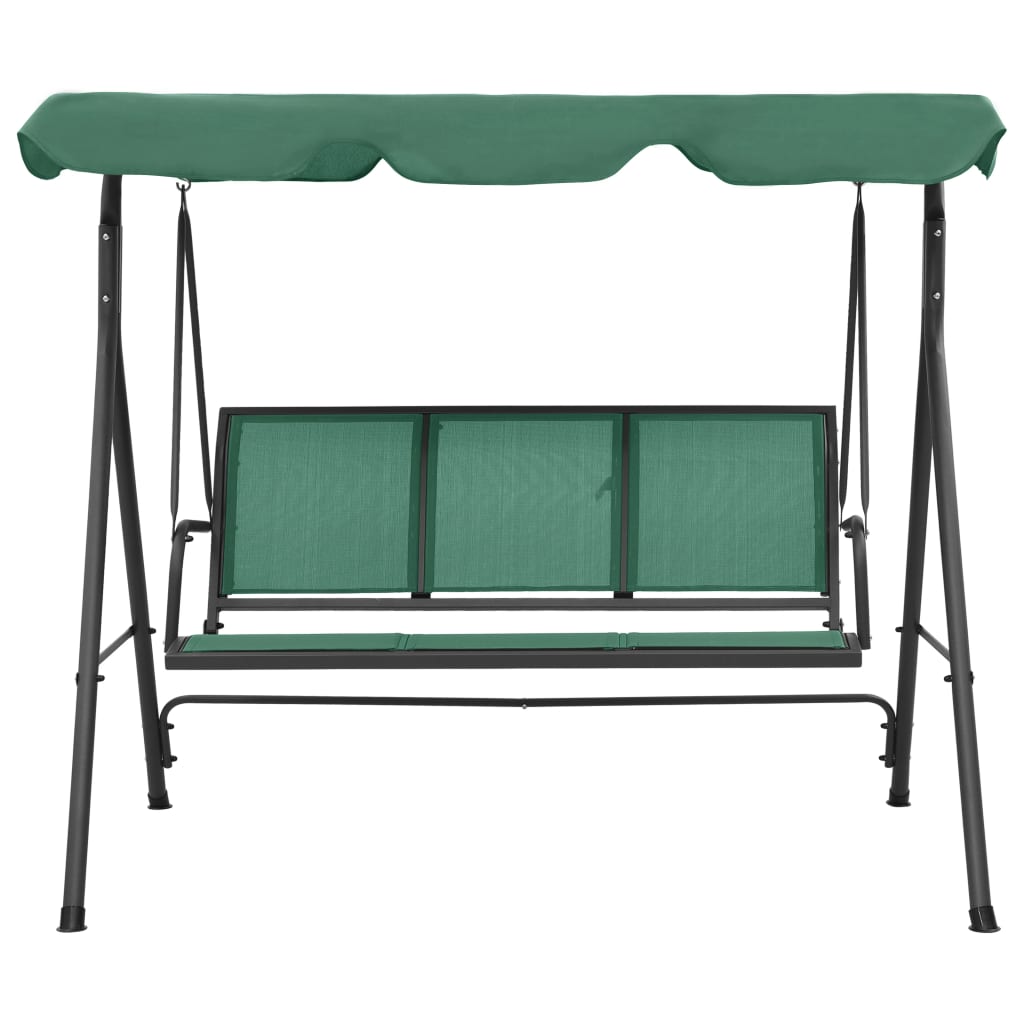 Garden Swing Bench Green 170 cm Textilene and Steel