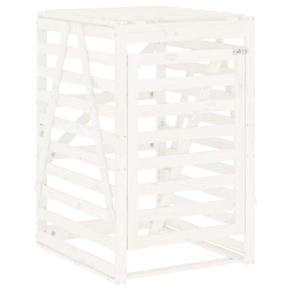 Double Wheelie Bin Storage White Solid Wood Pine