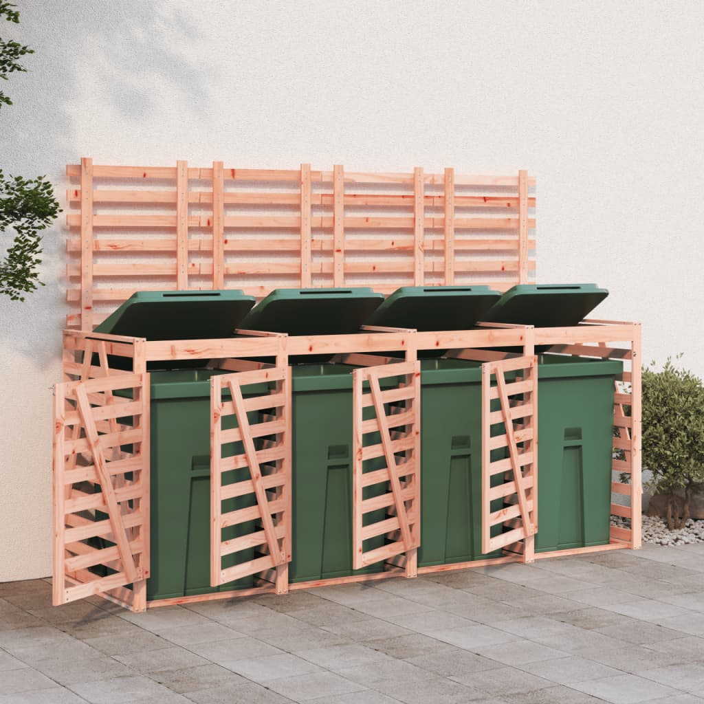 Quadruple Wheelie Bin Storage Solid Wood Douglas