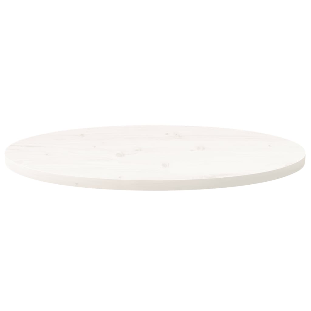 Table Top White 80x40x2.5 cm Solid Wood Pine Oval