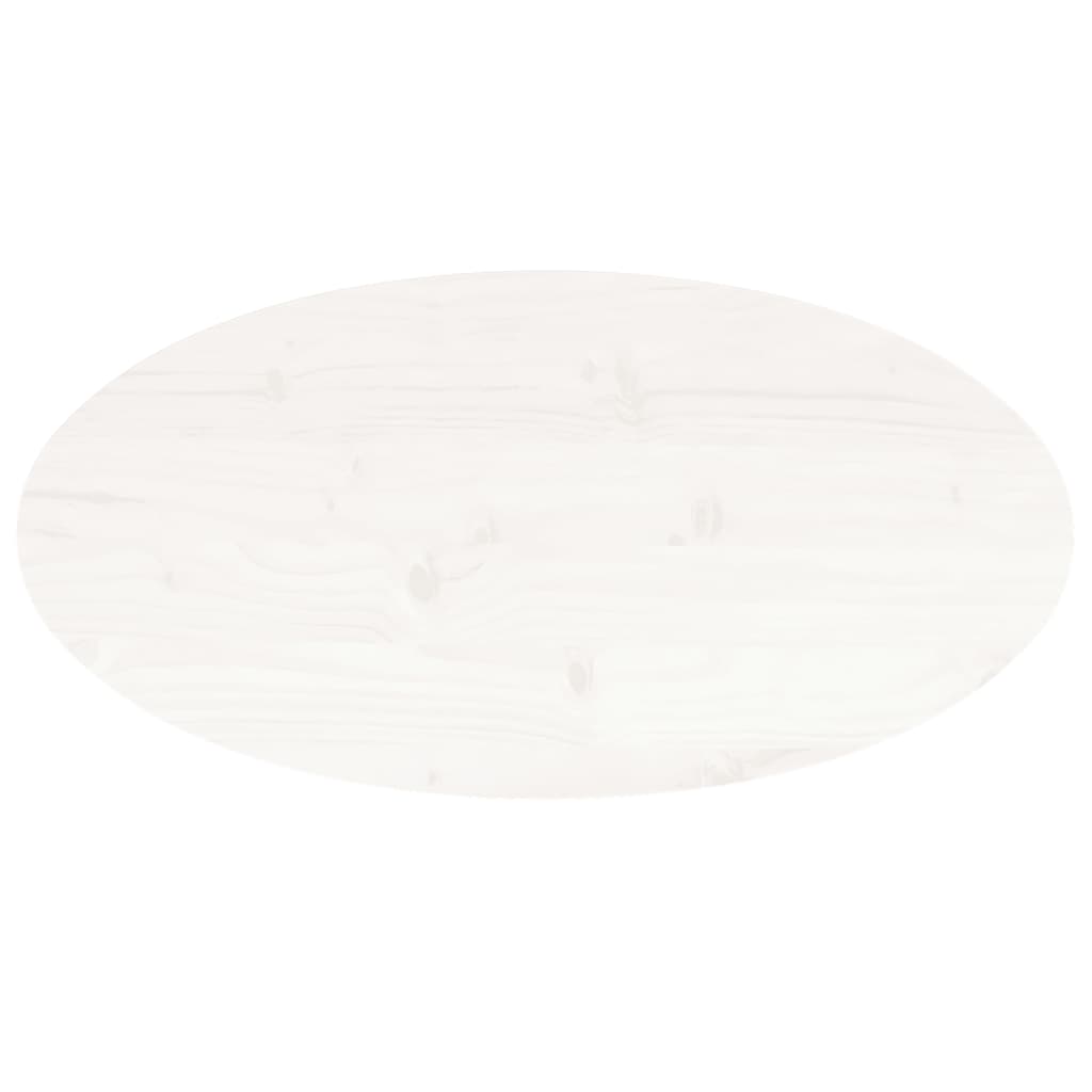 Table Top White 80x40x2.5 cm Solid Wood Pine Oval