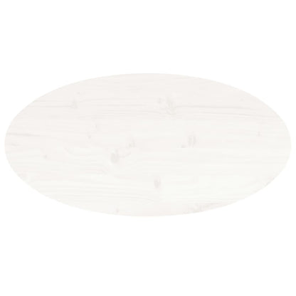 Table Top White 80x40x2.5 cm Solid Wood Pine Oval