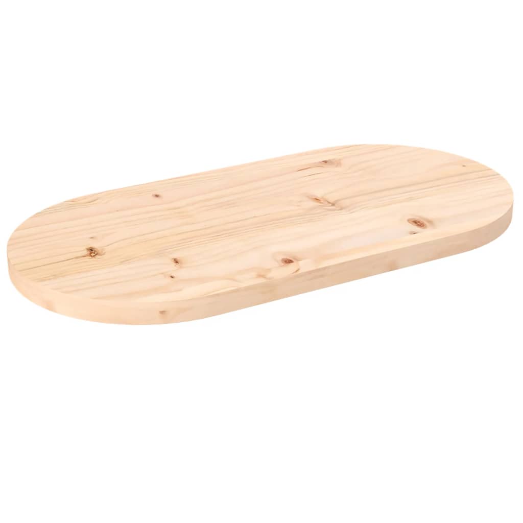 Table Top 70x35x2.5 cm Solid Wood Pine Oval