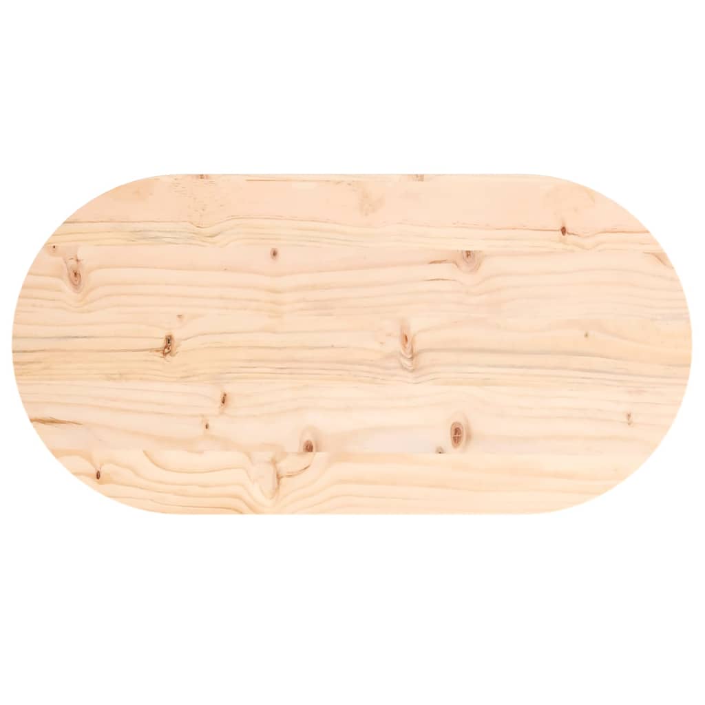 Table Top 70x35x2.5 cm Solid Wood Pine Oval