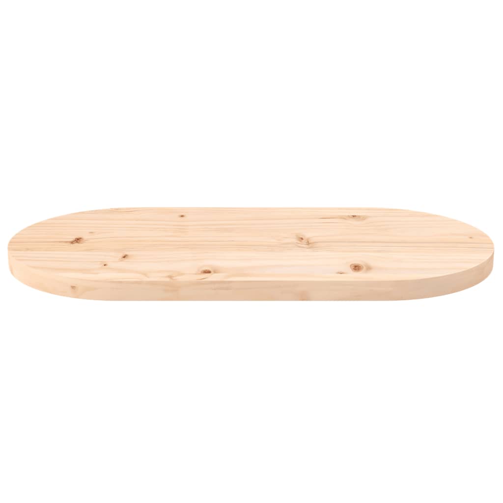 Table Top 80x40x2.5 cm Solid Wood Pine Oval