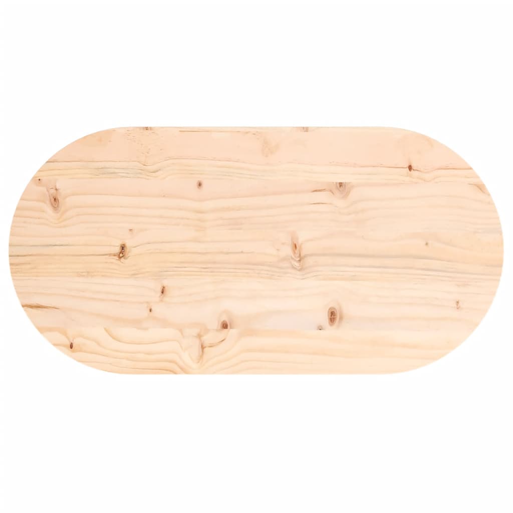 Table Top 80x40x2.5 cm Solid Wood Pine Oval