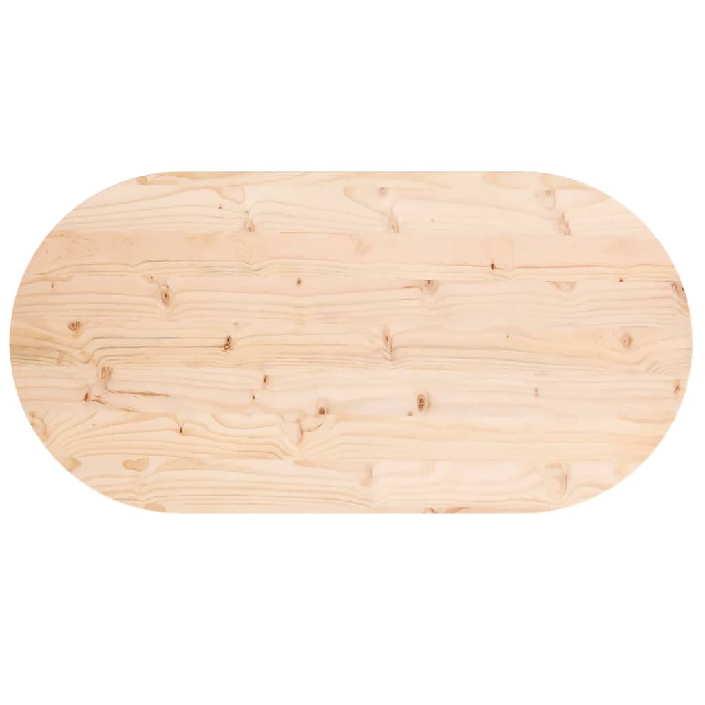 Table Top 100x50x2.5 cm Solid Wood Pine Oval