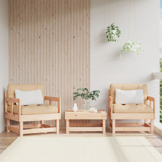 Garden Chairs 2 pcs Solid Wood Pine