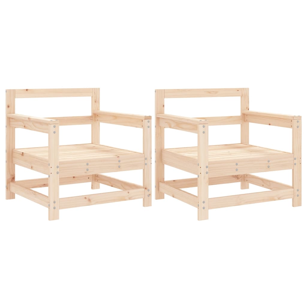 Garden Chairs 2 pcs Solid Wood Pine