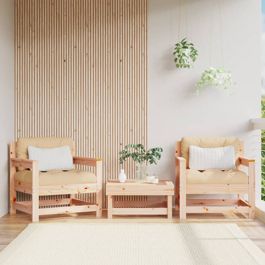 Garden Chairs 2 pcs Solid Wood Pine