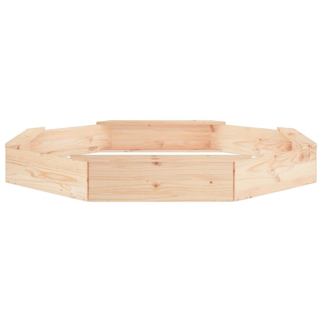 Sandbox with Seats Octagon Solid Wood Pine