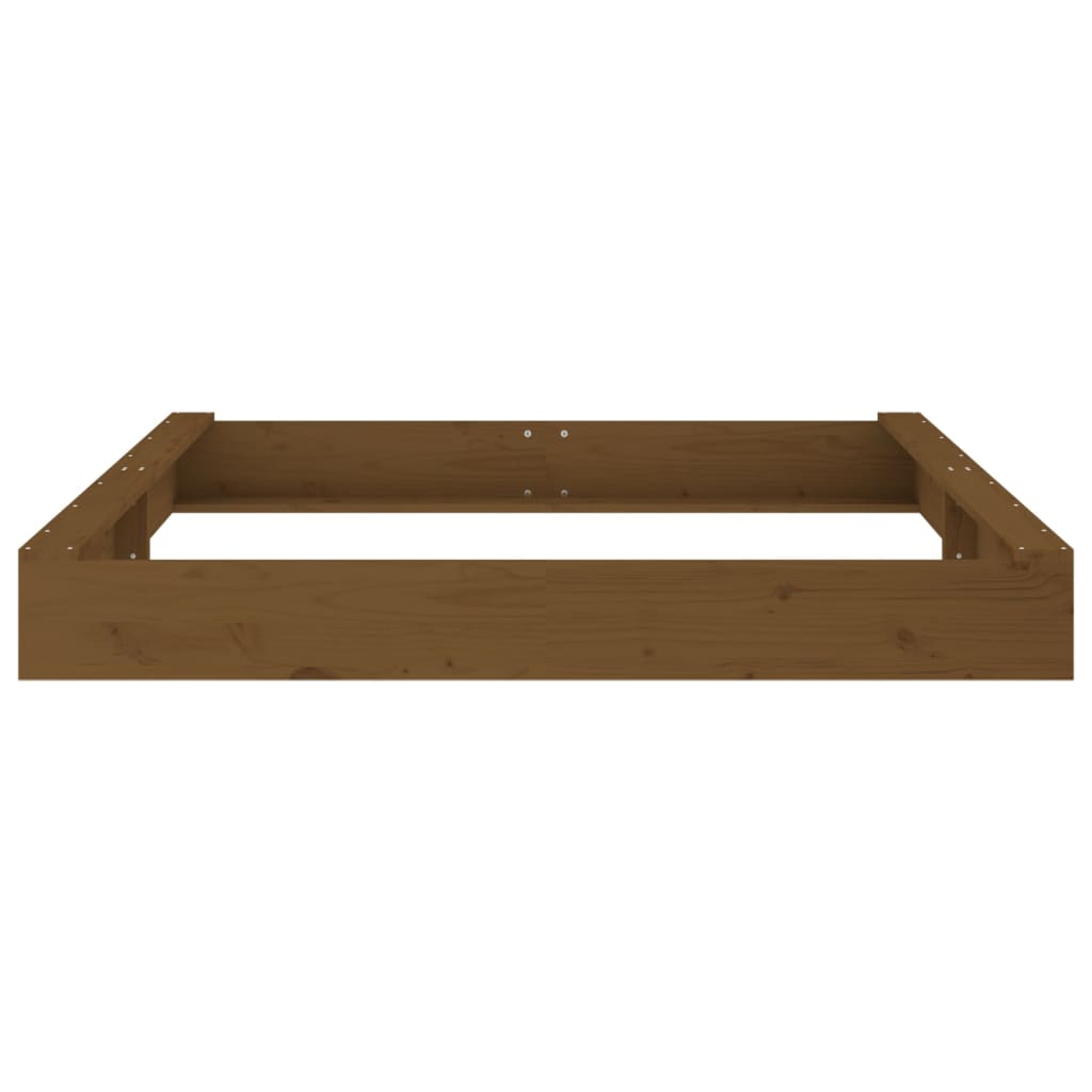 Sandbox with Seats Honey Brown Square Solid Wood Pine