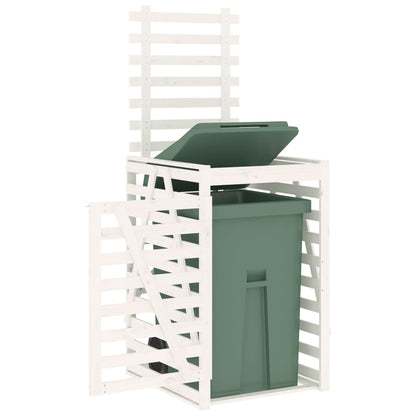 Wheelie Bin Storage White 84x90x128.5 cm Solid Wood Pine