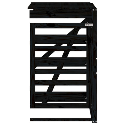 Wheelie Bin Storage Extension Black Solid Wood Pine