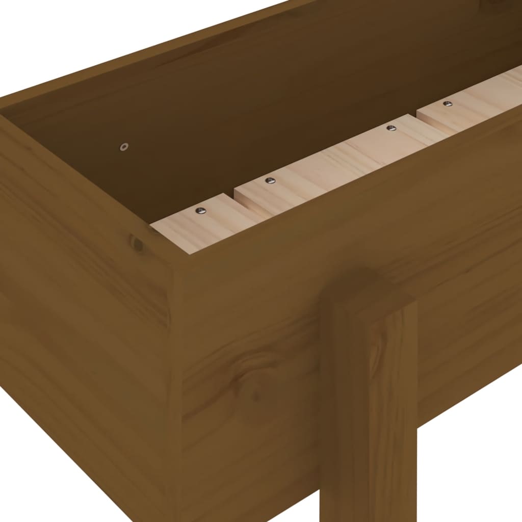 Garden Raised Bed Honey Brown 121x30x38 cm Solid Wood Pine