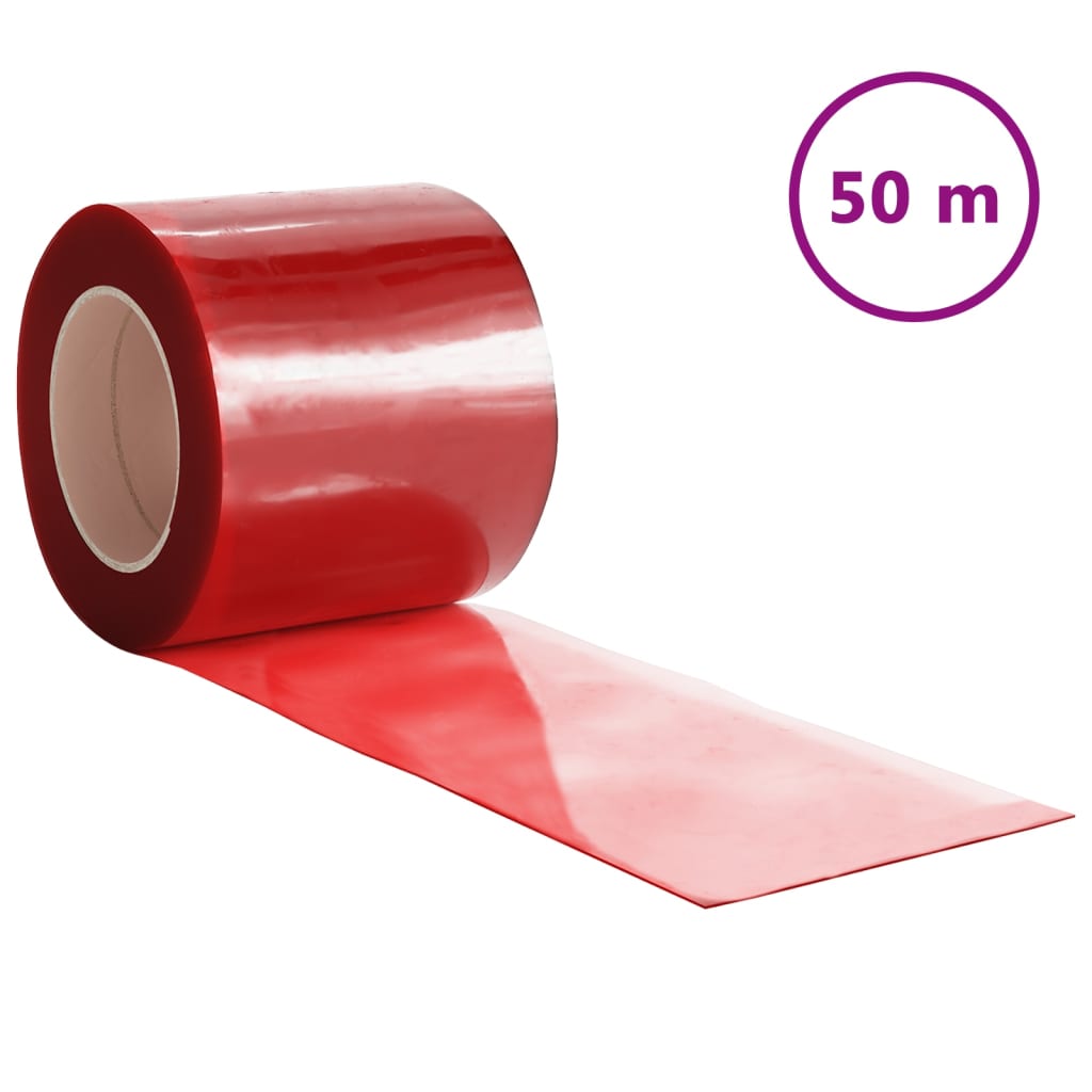 Door Curtain Red 200 mmx1.6 mm 50 m PVC