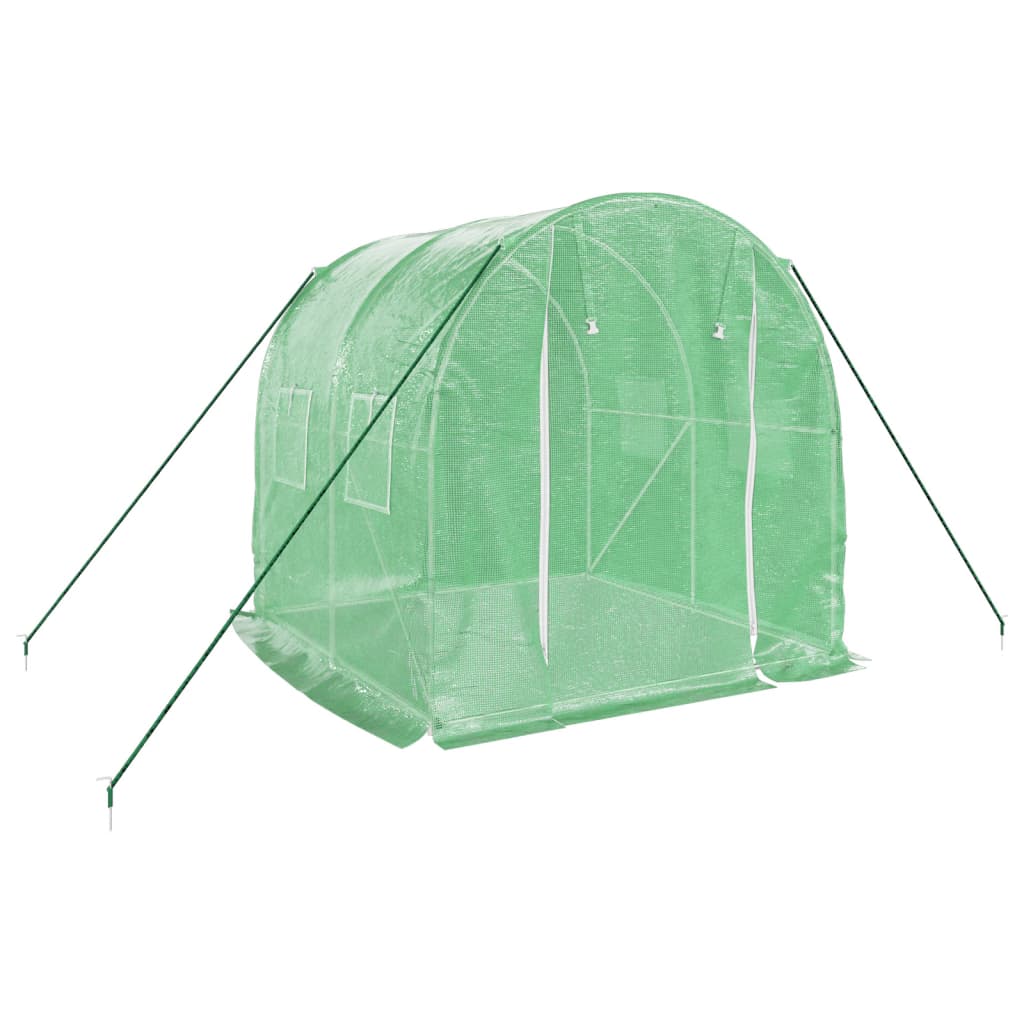 Greenhouse with Steel Frame Green 4 m² 2x2x2 m