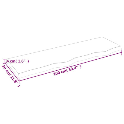 Wall Shelf 100x30x(2-4) cm Untreated Solid Wood Oak