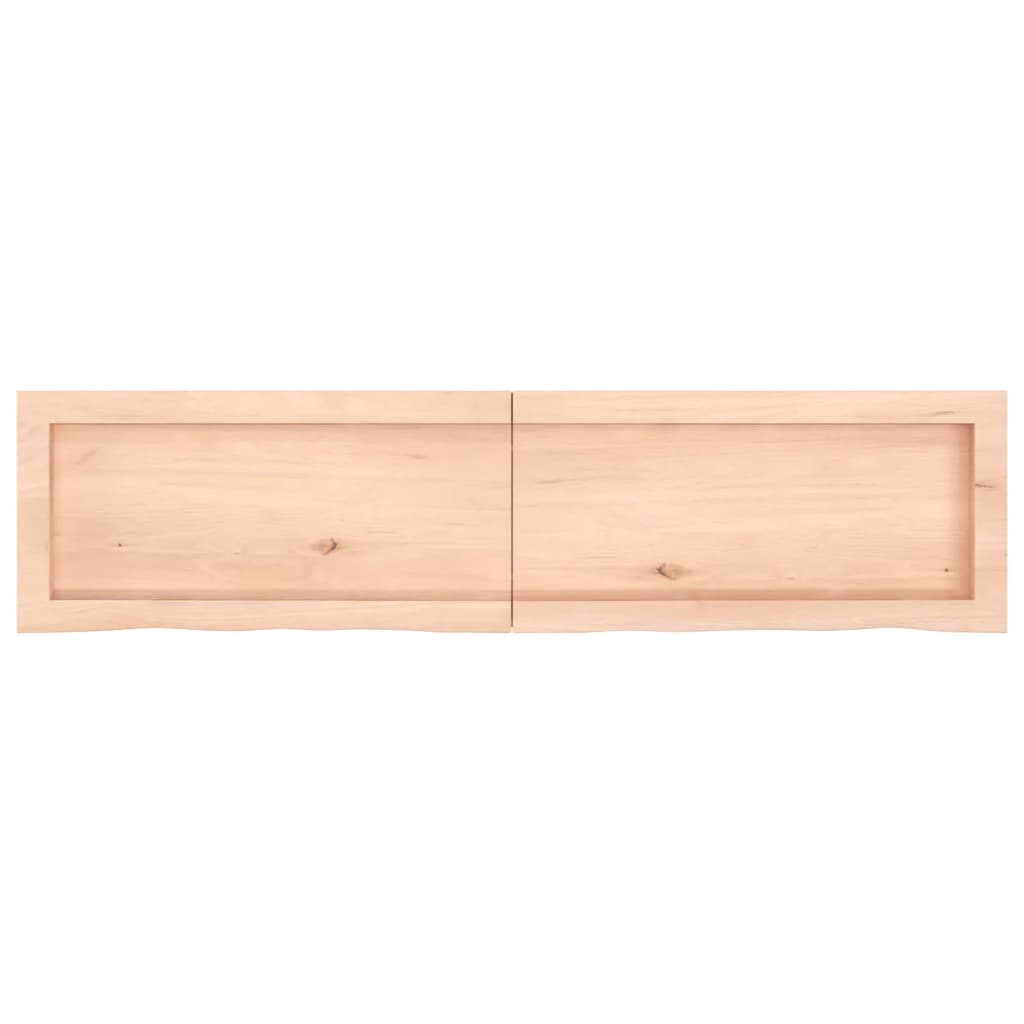 Wall Shelf 120x30x(2-4) cm Untreated Solid Wood Oak