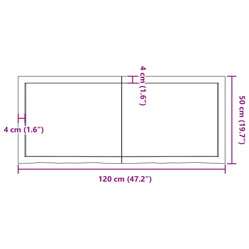 Wall Shelf 120x50x(2-4) cm Untreated Solid Wood Oak