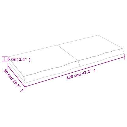 Wall Shelf 120x50x(2-6) cm Untreated Solid Wood Oak